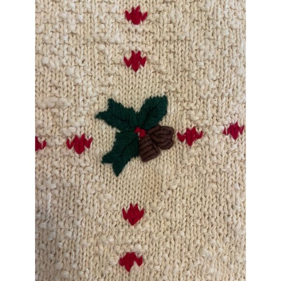 VTG Liz Claiborne Womens Christmas Knit Sweater Sz L Embroidered Retro Holiday - Picture 12 of 14
